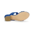 thumbnail image 5 of BLISSFUL STEP Women's Shoes Dual Straps Mid Chunky Heel Slide Sandals Royal Blue 5.5, 5 of 8