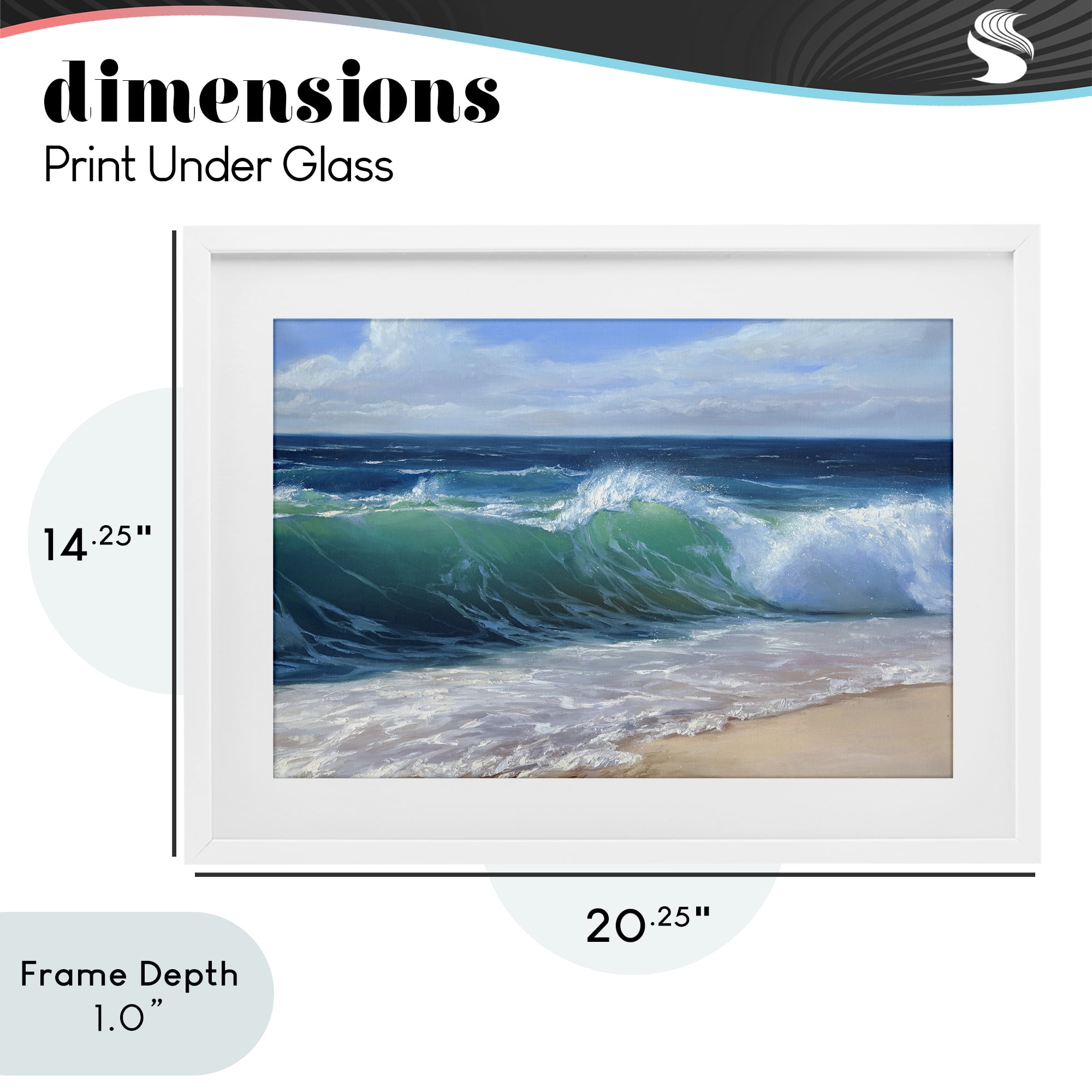 Stupell Industries Content Beach Waves Shore White Framed Print Under Glass, design by Dimitri Sirenko
