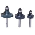 thumbnail image 2 of Round 3pcs Corner Round Over Router Bit 1/4 Inch Shank with Bearing Woodworking Milling Cutter, 2 of 7