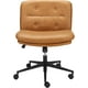 thumbnail image 1 of Silla de Oficina con Patas Cruzadas, Silla sin Brazos con Ruedas, Silla Giratoria para Tocador, Asiento Amplio Ajustable, Color Marrón, 1 of 7