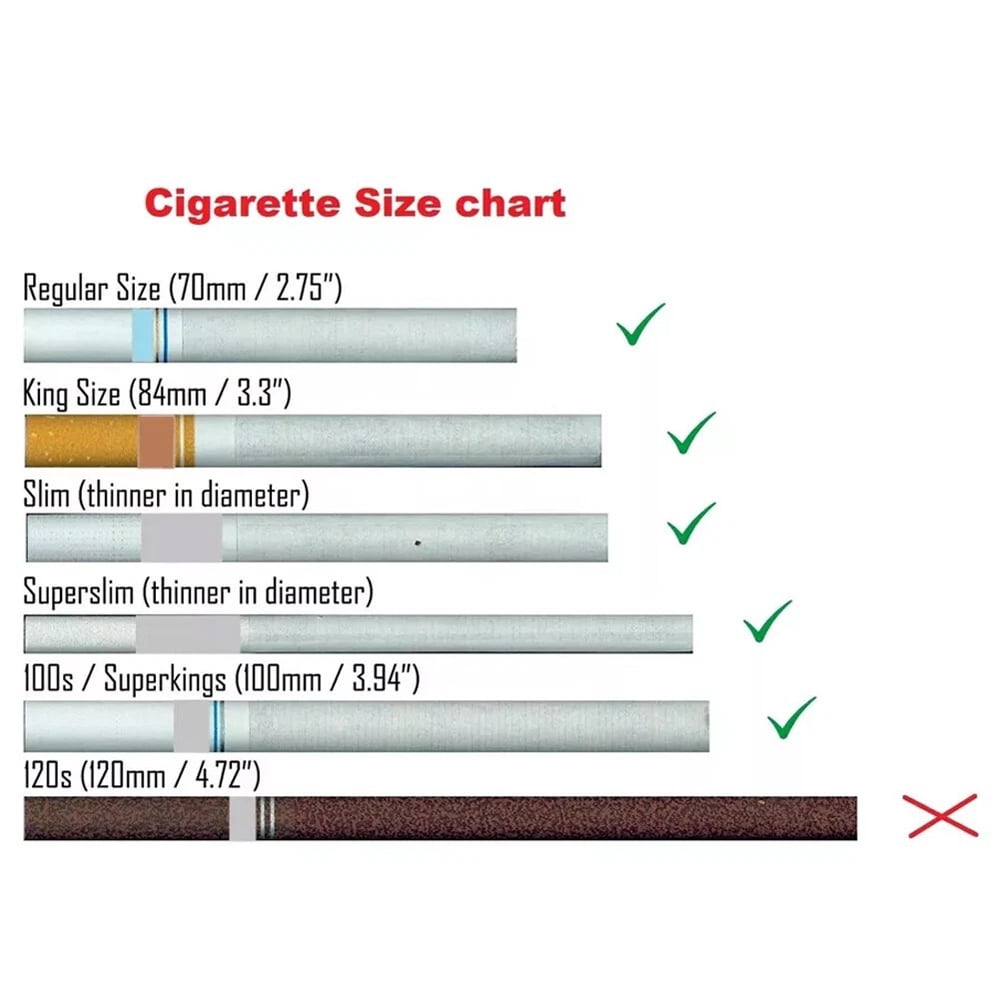cigarette size chart Retro Case Victorian Style Metal Holder for Regular, King and 100's Credit Card Holder Pocket, Large with Diamon Pattern RFID Protective Security Wallet (Dia-L100, Silver) : Health & Household Cigarette Size Chart And Packaging