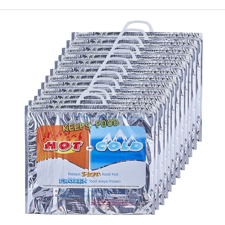 Superio Reusable Grocery Bags Insulated Cooler Bag Thermal Grocery Shopping Bag for Hot Cold Food Delivery Bags (12, 19x5.5x15.5)