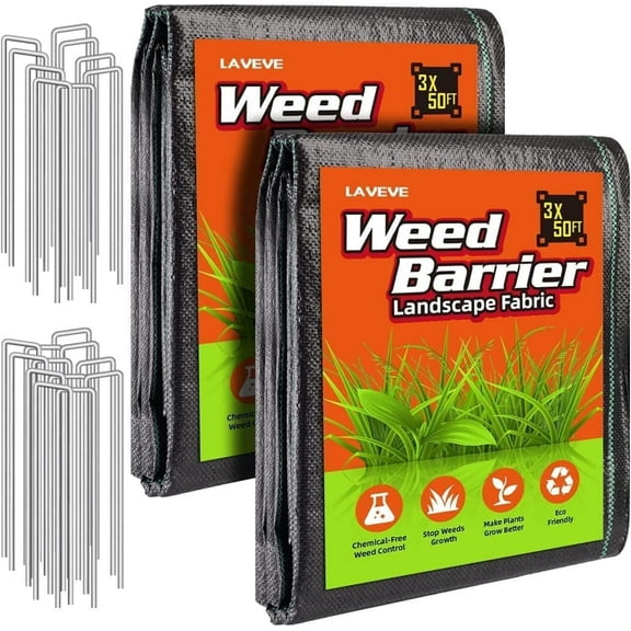 Premium Heavy Duty Weed Barrier Landscape Fabric, 3FT x 50FT