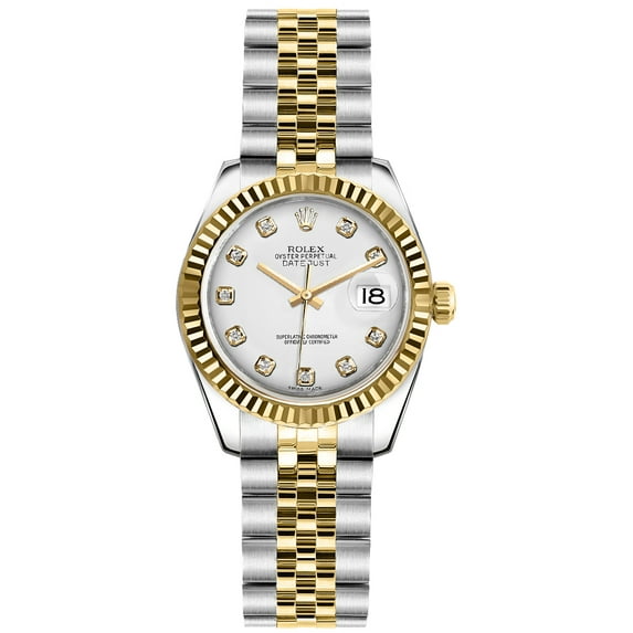 Rolex Lady-Datejust 26 White Diamond Jubilee Bracelet Watch 179173