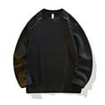 thumbnail image 2 of LNWUY (M-5XL) Big and Tall Men's Solid Color Crewneck Sweatshirt Long Sleeve Hip Hop Pullover Top Street Fashion Casual Shirts Black XL, 2 of 4