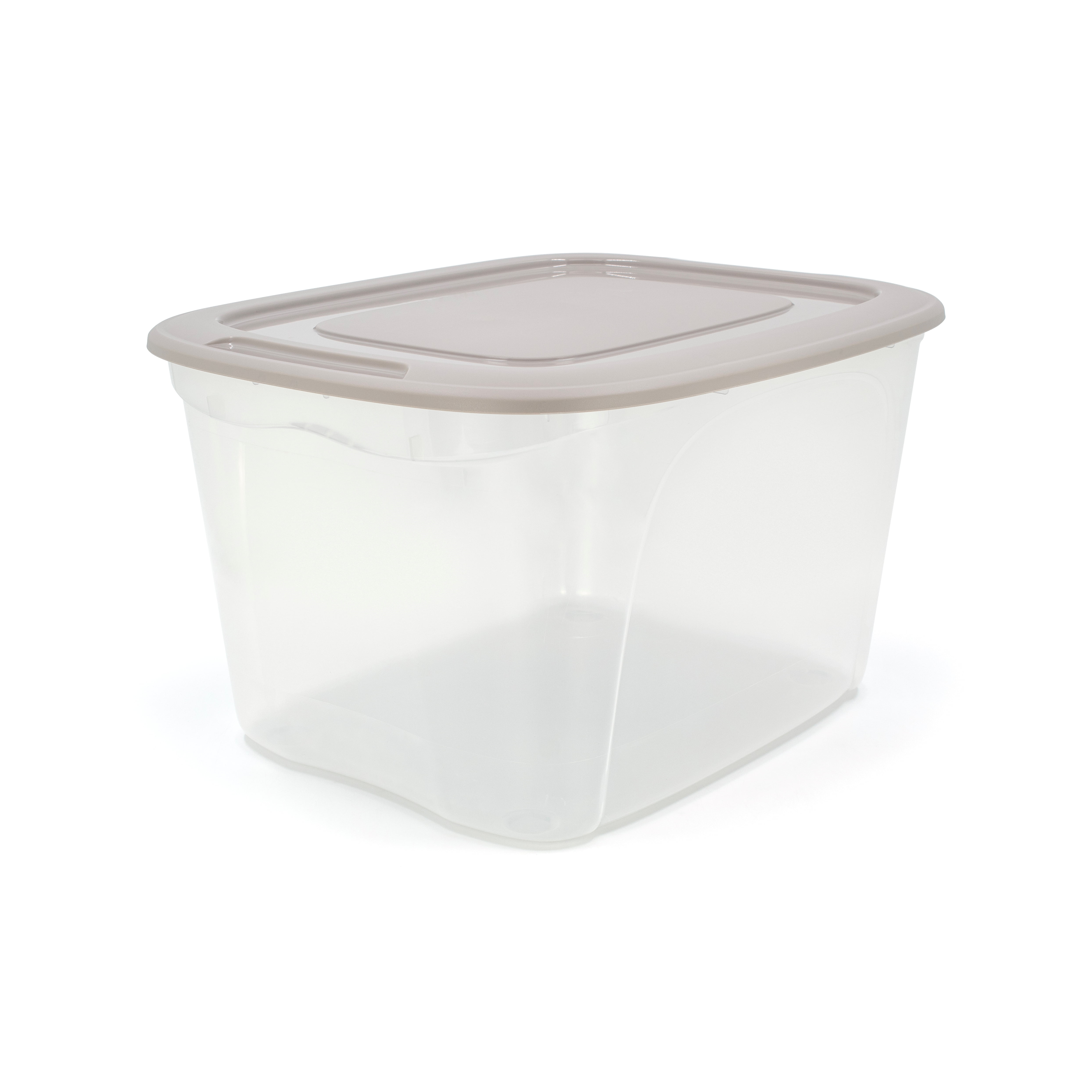 Tuff StoreTM Branded 63L (16.6 gal.), Utility Series Storage Tote Clear Base and Grey Lid