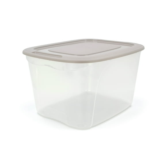 Tuff StoreTM Branded 63L (16.6 gal.), Utility Series Storage Tote Clear Base and Grey Lid