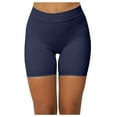 thumbnail image 2 of Penkiiy Yoga Shorts for Womens Women's Solid Back Waist Deep V-shaped Sports Fitness Running Yoga Shorts Navy Yoga Leggings for Women, 2 of 6