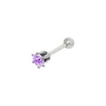 thumbnail image 6 of Ear Cartilage Barbell with Square Press Fit Cubic Zirconia 16G Tragus Rook - Sold Individually, 6 of 10