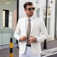 thumbnail image 2 of oqasdz Mens Blazer Modern Jacket for Attire Two Button with Tailored Design Casual Lightweight Sport Coat Party Evening Wedding Prom, 2 of 4