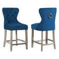 thumbnail image 2 of WestinTrends Wordford 24" Tufted Velvet Counter Stool (Set of 2), Antique Gray/ Royal Blue, 2 of 11