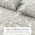 thumbnail image 2 of Great Bay Home Lodge Flannel Sheet Set - 100% Turkish Cotton - Double Brushed (Queen, Enchanted Woods - Grey), 2 of 6