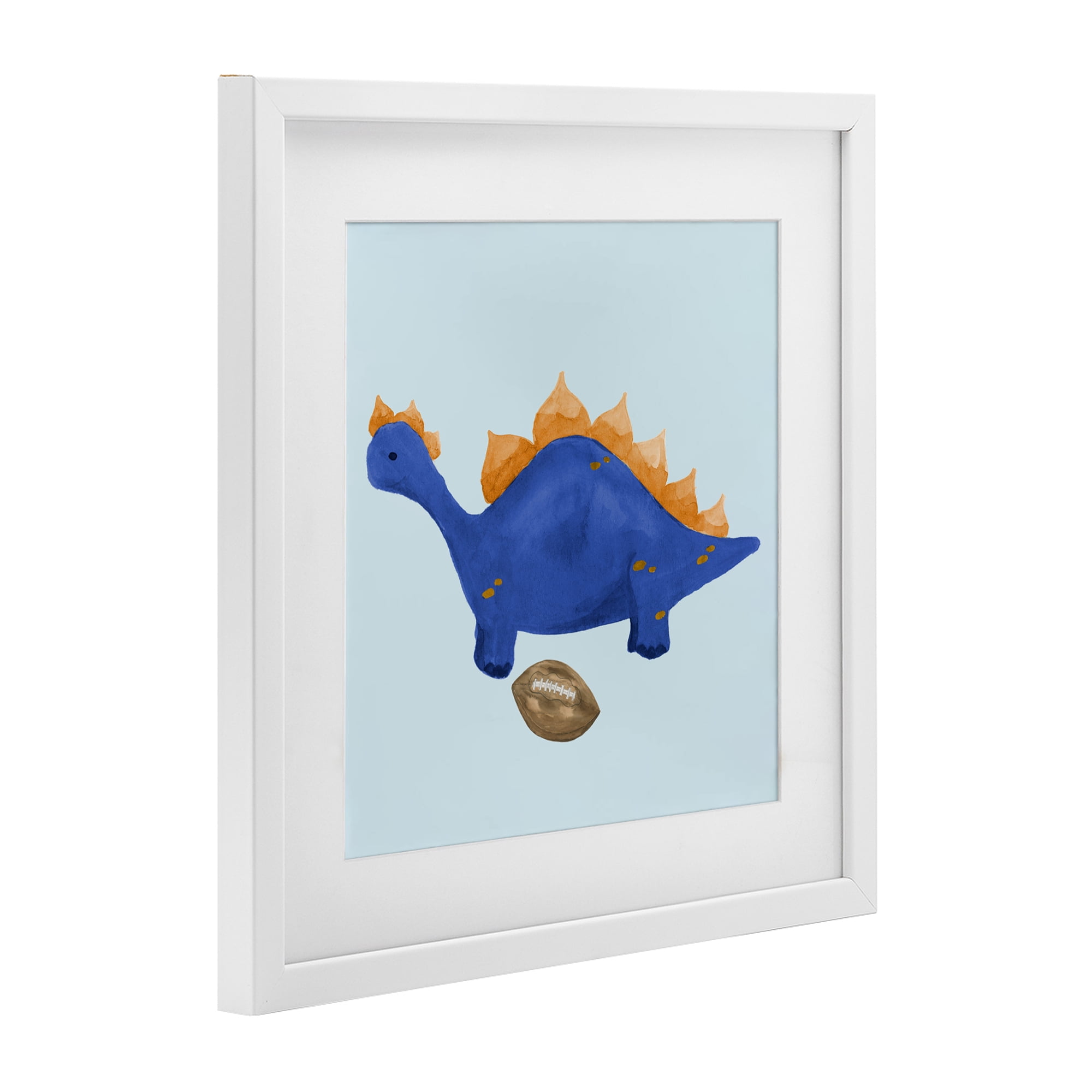 Stupell Industries Sporty Baby Dino White Framed Print Under Glass, design by Lucille Price
