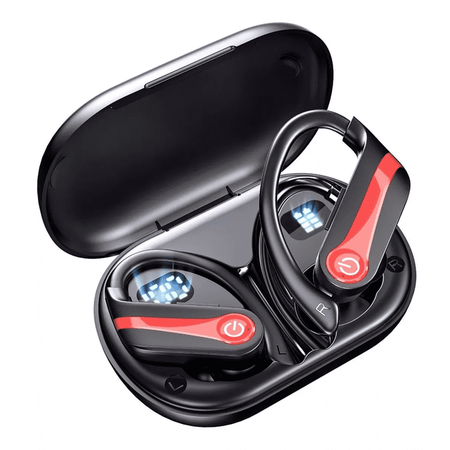 Audífonos Inalámbricos Bluetooth Deportivos V5.3 Negros Rojo