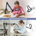 thumbnail image 4 of Large Magnifying Glass with Light and Clamp, Optical Glass Lens, 5 Color Modes, Stepless Dimmable, LED 2*14 Inch Swing Arm Lighted Magnifier Hands Free for Crafts, Reading, 4 of 7