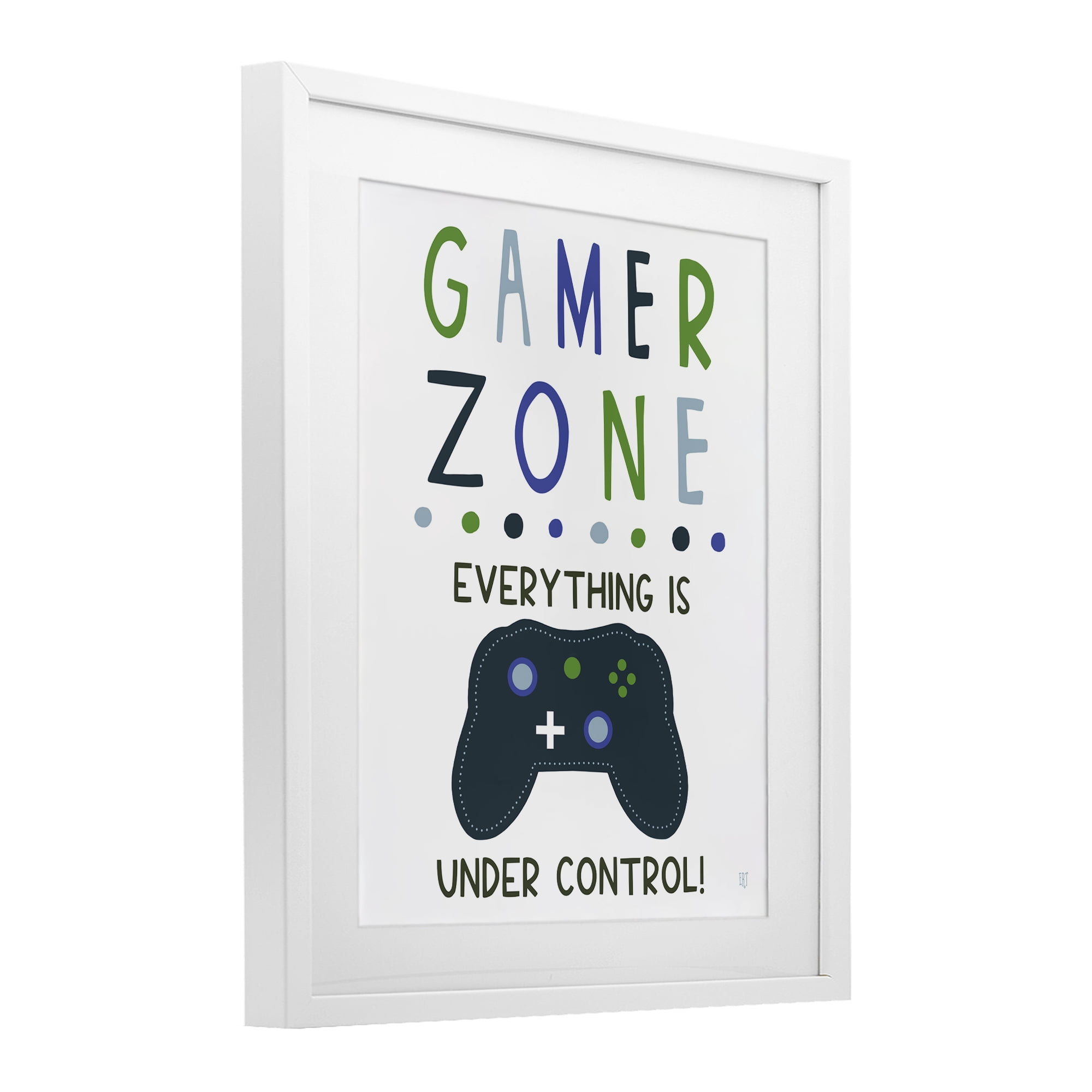 Stupell Industries Everything Under Control Gamer Zone White Framed Print Under Glass, design by Elizabeth Tyndall