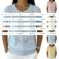 thumbnail image 3 of WCJM Womens Summer Crew Neck Short Sleeve Sweater Casual Crochet Hollow Out Knit Pullover Beach Coverup (Light Blue,S), 3 of 5