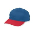 thumbnail image 2 of Augusta Boy's Six-Panel Cotton Twill Low-Profile Cap, Navy/ Red, One Size, 2 of 2