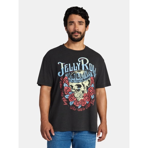 Jelly Roll Men's and Big Men's Boxy Fit Graphic Tee, Sizes XS-3XL