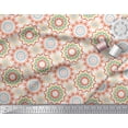 thumbnail image 2 of Soimoi White Rayon Crepe Fabric Multicolor Mandala Decor Fabric Printed Yard 46 Inch Wide, 2 of 3