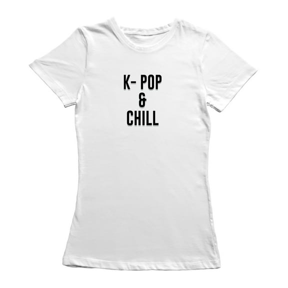 K-Pop & Chill Design Women White T-Shirt, Female XX-Large