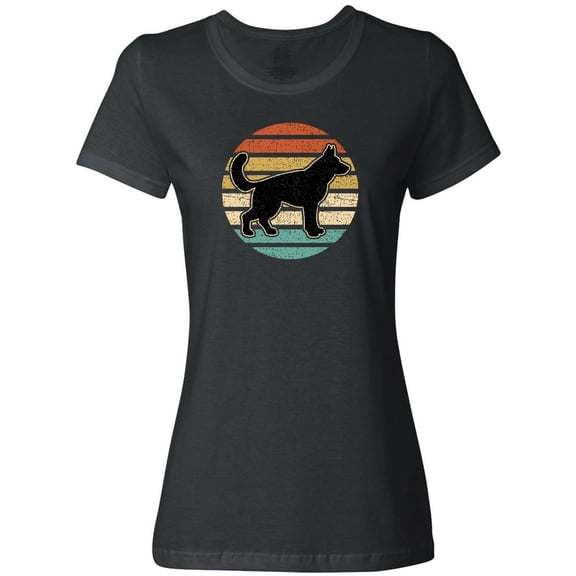 Inktastic German Shepherd Silhouette Vintage Retro Women's T-Shirt