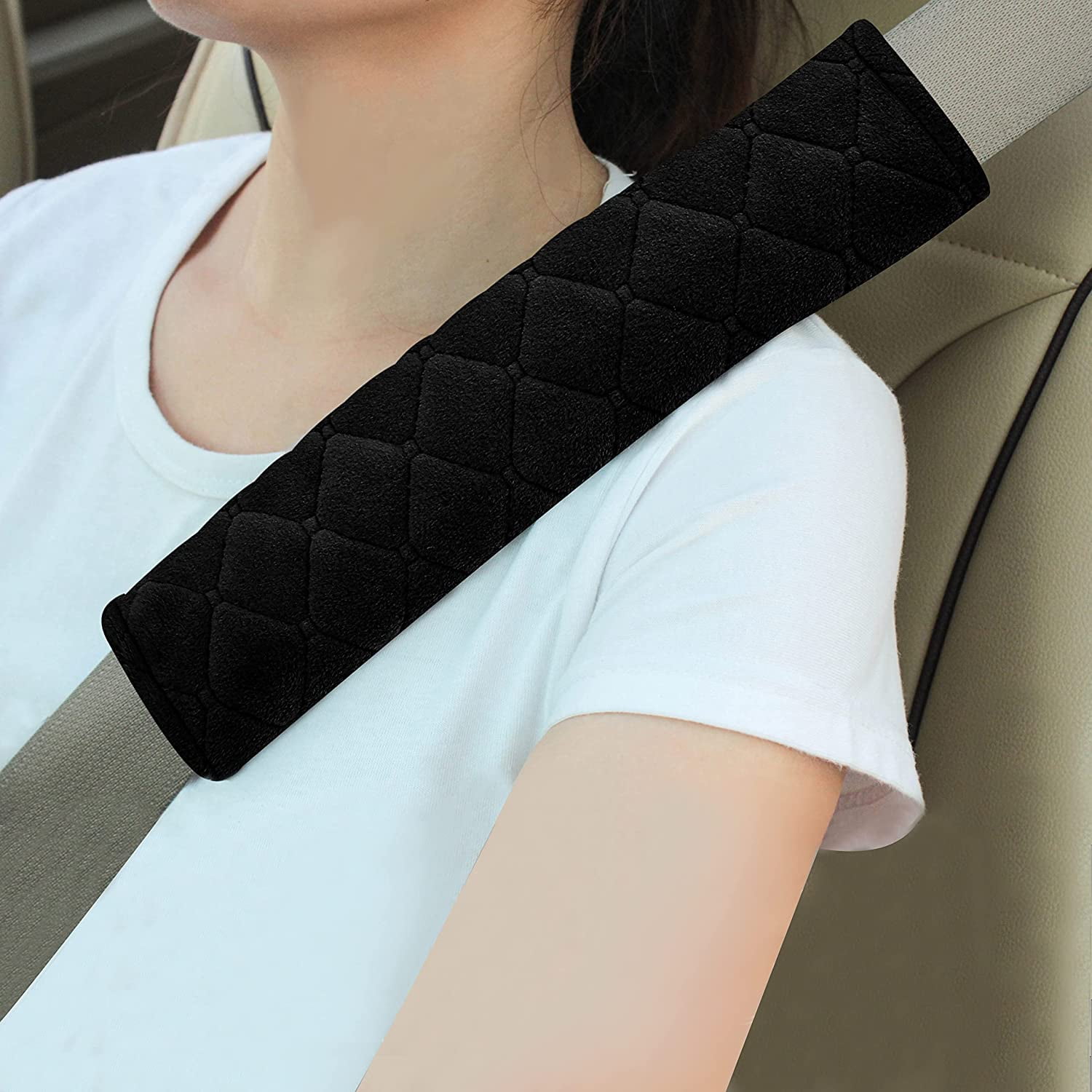 Casewin 1 Pair Car Seat Belt Pads Seatbelt Protector Soft Comfort Seat Belt  Shoulder Strap Covers Harness Pads Helps Protect Your Neck and Shoulder Protection  Pad Cover 