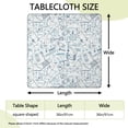 thumbnail image 2 of Math Equations Science Symbols Pattern Square Fitted Tablecloth with Elastic Edge,Square Table Cover,Washable Elastic Table Cover for Home Kitchen Party Decor 36"x36", 2 of 6