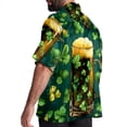 thumbnail image 3 of Saint Patrick's Day Men's Short Sleeve Spread Collar Hawaiian Shirts, Casual Printed Button Down Summer Beach Tops, Unisex Men's Shirts, 3 of 6