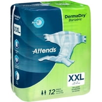 Adult Incontinent Brief Attends DermaDry Tab Closure 2X-Large Disposable Heavy Absorbency Bag of 12 2 Pack