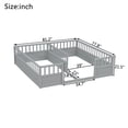 thumbnail image 7 of Miniyam Double Twin Size Floor Bed, Wood Kids Bed with Guardrails, Gray, 7 of 7