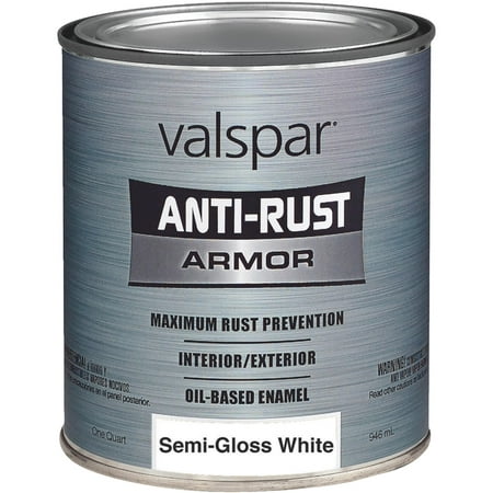 VALSPAR 21800 Series 21841 Anti-Rust Armor Oil Gloss Enamel, Semi-Gloss, White, 1