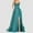 Sky Blue women satin maxi dress a1, variant on Women Summer Spaghetti Strap Cami High Split Satin ALine Maxi Dress Formal Loose Long Travel Dresses Prom Party Graduation Wedding Guest Clothes, Green 2XL