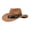 Camel, variant on Men's Western Cowboy Hat: Wide Brim Felt Fedora Hat with Buckle Belt for Holidays, Outdoor Activities, and Everyday Wear