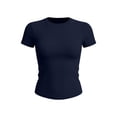 thumbnail image 6 of Otvok Womens Casual T Shirts Summer Tops Short Sleeve Going Out Crop Tops Round Neck Slim Fitted Basic Tee, 6 of 7