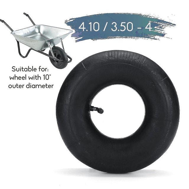 4.10 / 3.50 - Carretilla de 4 ruedas de cámara de aire para válvula neumática de 10" con rueda doblada