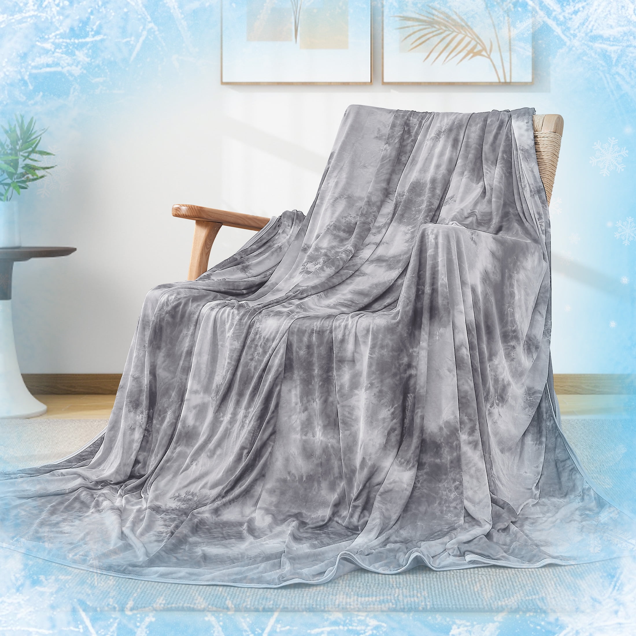 Teler Cooling Blanket for Hot Sleepers, Lightweight Summer Cold Thin Blankets for Sleeping, Twin Size(60.2"*80.2"), Grey
