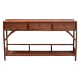 thumbnail image 3 of bali & pari Brier Marbled Tortoise Natural Rattan Console Table, 3 of 10