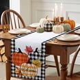 thumbnail image 3 of Plaid Pumpkin Table Runner, Autumn Thanksgiving Kitchen Dining Table Decoration for Home Party Decor 13x36 Inches, 3 of 9