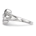 thumbnail image 3 of White Night Sterling Silver Rhodium-plated Black and White Diamond Heart Ring Q-QR3338-8, 3 of 6