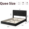 thumbnail image 2 of Bingirl Home Queen Floating Bed Frame: Upholstered with LED Lights, Charging Station, Storage Headboard, Folding Shelves, Metal Slats Support. No Box Spring Needed, 2 of 7