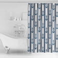 thumbnail image 2 of Summer Ocean Shower Curtain, 36" x 72", Blue Anchor White Stripes Waterproof Bathroom Curtain Washable Shower Curtain Set with 12 Hooks, 2 of 6