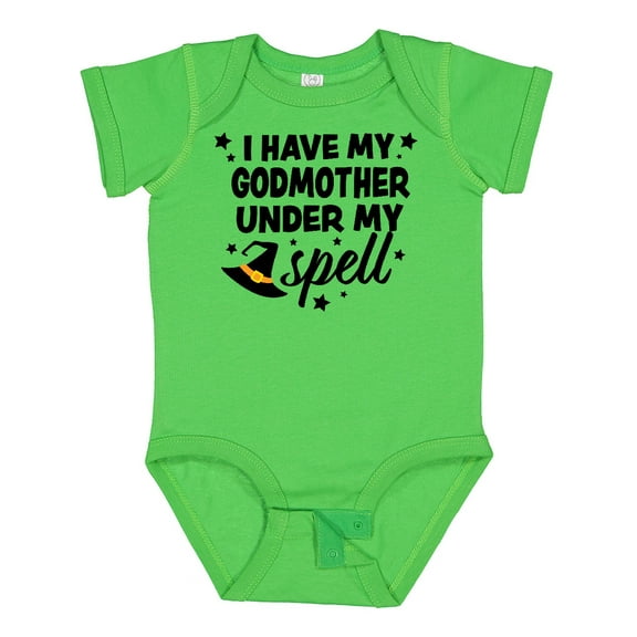Inktastic I Have My Godmother Under My Spell with Cute Witch Hat Boys or Girls Baby Bodysuit