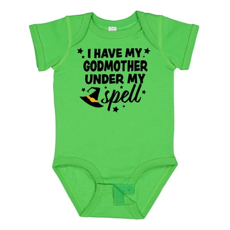 

Inktastic I Have My Godmother Under My Spell with Cute Witch Hat Boys or Girls Baby Bodysuit