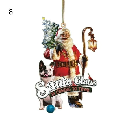 

ActFu Dog Design Christmas Pendant Clear Texture Acrylic Holiday Gift Festival Ornaments for Indoor