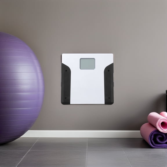 WRITWAA Acrylic Bathroom Scale Holder, Black, Wall Mount, Dust Protection, Space Saving, 2Pcs