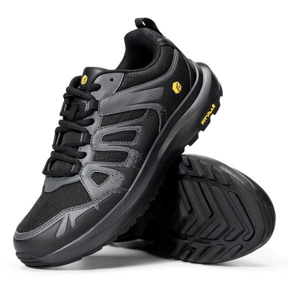 FitVille Men's Wide Hiking Shoes Slip Resistant Walking Shoes Arch Support Casual Sneakers for Men