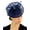 TS006022 Navy, variant on Women's Elegant Cocktail Fashion Mesh Sinamay Fascinator Headband, Curlicue Ivory/Black Dot