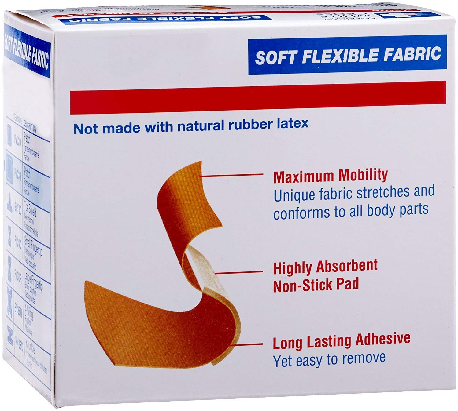 Flexible Fabric Bandages. Case of 600 Adhesive Strips 2" x 3" for Wound