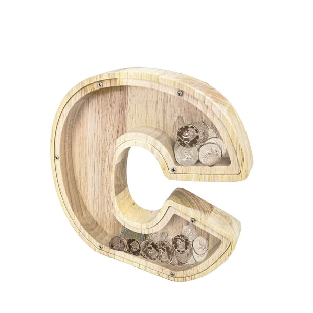 FixtureDisplays Personalized Wood Piggy Bank 7